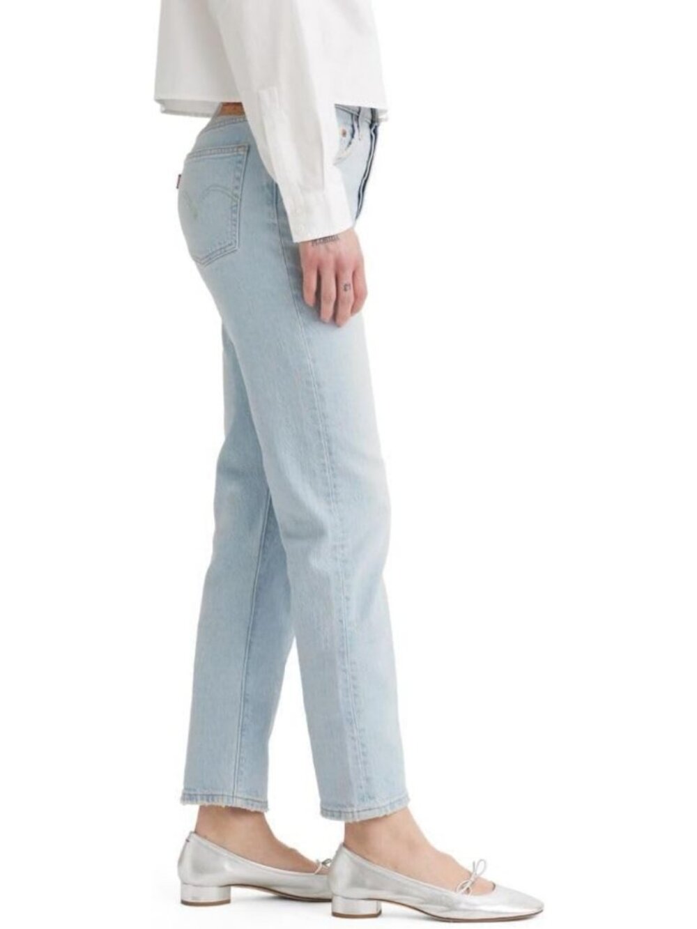 Stylish Women's High-Waisted Crop Jeans - Classic Fit, Versatile Denim, Perfect - Picture 3 of 3